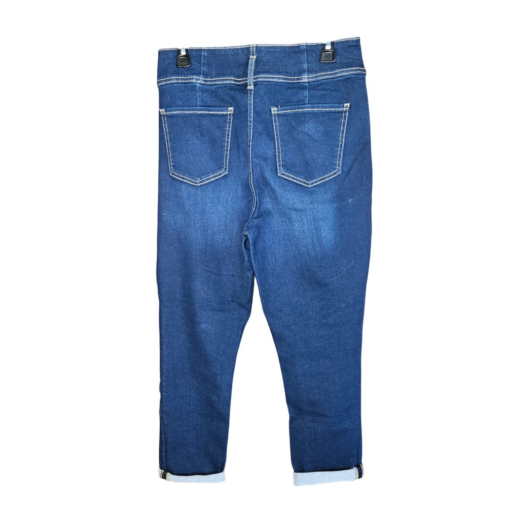 No Boundaries Jeans Women 13 Blue High Rise Cuffed Stretch Denim Capri Excellent